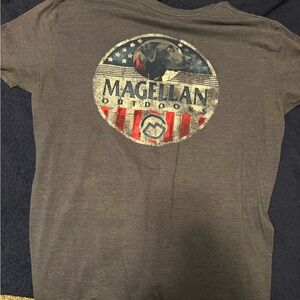 Magellan Outdoors Charcoal Patriotic Dog Tee